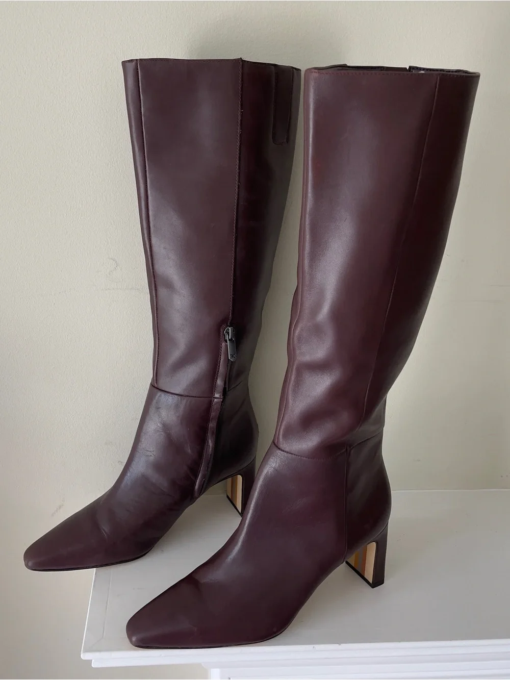 Sam Edelman Women's Sylvia Snip Toe Knee High Dress Brown Boots NWOT Size 8